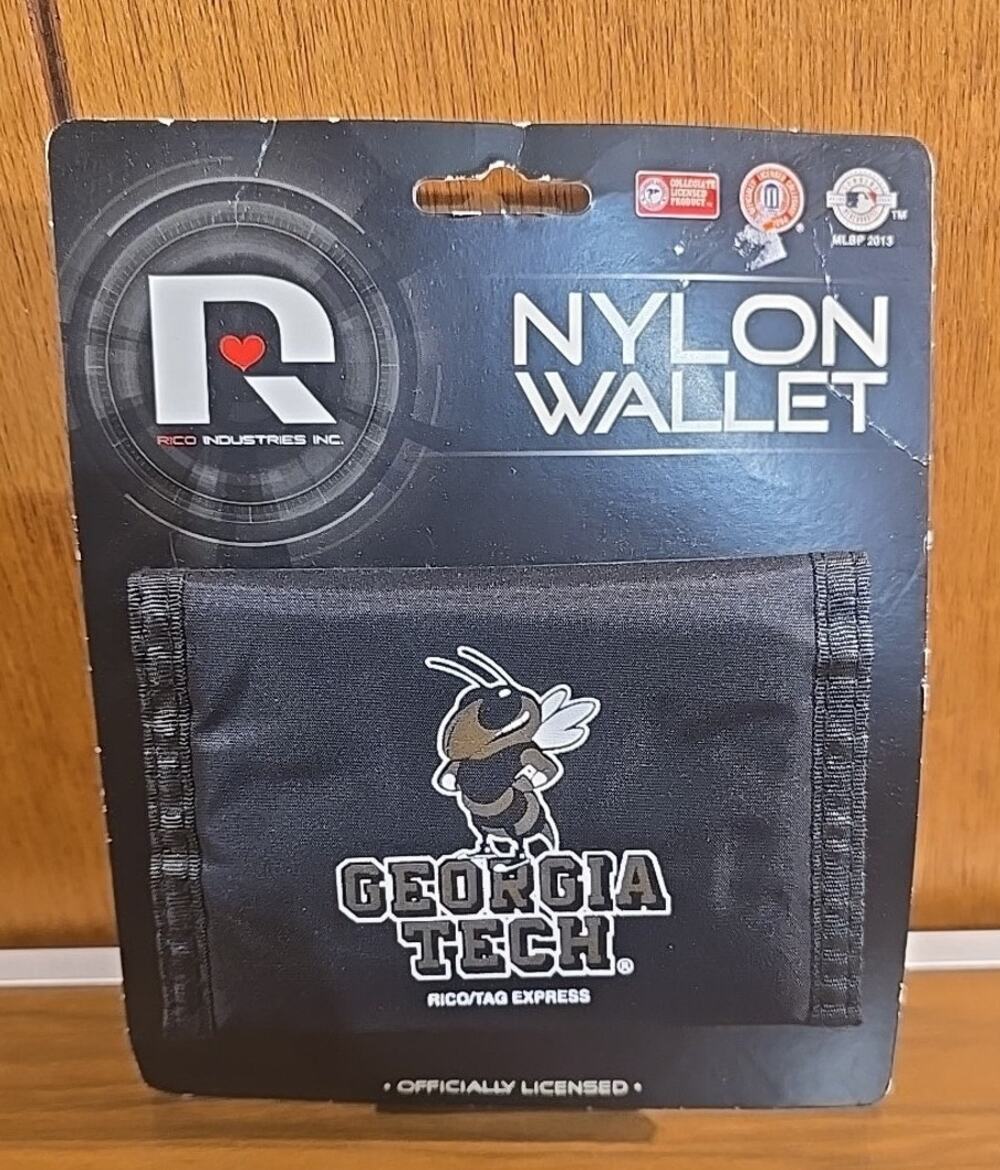Georgia Tech Yellow Jackets NCAA Black Nylon Wallet NEW